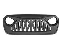 Grille Insert Trims Stripe For Jeep For Wrangler JL JT 2018 2019 2020 2021 2022 Auto Parts Front Bumper Grilles Exterior Accessories Insert Mask Style Grill Car Front Bumper Grille(Black)