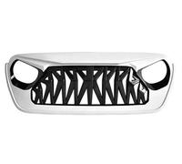 Grille Insert Trims Stripe For Jeep For Wrangler JL JT 2018 2019 2020 2021 2022 Auto Parts Front Bumper Grilles Exterior Accessories Insert Mask Style Grill Front Grille Trim Stripes(WHITE)