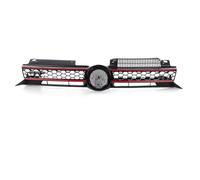 Grille Insert Trims Stripe Front Bumper Grille For VW For Golf 6 For MK6 2009 2010 2011 2012 2013 Honeycomb Mesh Center Grille Car Front Bumper Grille(Red)