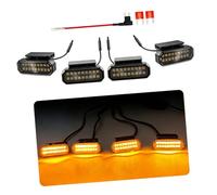 Grille Marker Lamps for Cars, Black Front Lighting Modules, Four Piece Accent Set, Rugged Project Appearance Upgrade Car Grille Marker Lights Front Accent Set Black Housing Decorative Look Vehicle Off