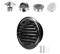 Grille Vent Cover Screen100mm 150mm 160mm 180mm Stainless Steel Wall Ventilation Grille Louvered Soffit Air Vents for Kitchen Bathroom Ceiling(Black Paint Cover,100mm)