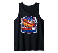 Grilled and Glorious Patriotic Hot Dog Tank Top