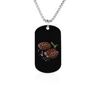 Grilled Beef Steaks Personalized Memorial Necklace Rectangle Pendant Great Gifts for Men Women 23.6in（60cm）