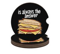 Grilled Cheese Sandwich Is The Answer Car Cup Holders Coasters 4PCS