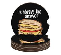 Grilled Cheese Sandwich Is The Answer Car Cup Holders Coasters 6PCS