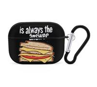 Grilled Cheese Sandwich Is The Answer Cute Case Compatible with AirPods Pro Protective Cover with Keychain