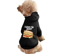 Grilled Cheese Sandwich Is The Answer Funny Dog Hoodie Sweatshirts Pet Pullover Puppy Cats Clothes for Small Medium Large