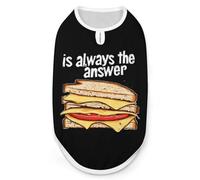 Grilled Cheese Sandwich Is The Answer Funny Dog Shirts Pet Sleeveless Clothes Puppy Cat T-shirts for Small to Large