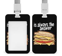Grilled Cheese Sandwich is The Answer Funny ID Badge Holder with Lanyard Name Card Holders for Work Nurse Teacher