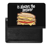 Grilled Cheese Sandwich is The Answer Funny Passport Holder for Travel Wallet Cover Document Organizer with Card Slot