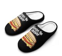 Grilled Cheese Sandwich Is The Answer Men's House Slippers Memory Foam Washable Cotton Slip on Home Shoes