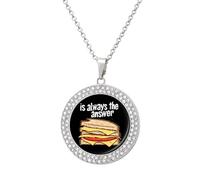 Grilled Cheese Sandwich Is The Answer Personalized Picture Necklace Photo Pendant Custom Memorial Jewelry for Women