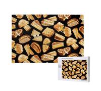 Grilled Cheese Sandwiches,1000 Pieces Wooden Jigsaw Family Game Jigsaw Puzzles for Adults Teens Home Decor