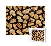 Grilled Cheese Sandwiches,500 Pieces Wooden Jigsaw Family Game Jigsaw Puzzles for Adults Teens Home Decor