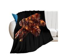Grilled Ribs Soft Flannel Blanket 250g Large Bed Blankets Lightweight Carpet for Sofa Couch Bed 60"*80"(150 * 200cm)