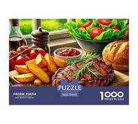 Grilled Steak with Herbs And Vegetables Well Crafted Cardboard Fun Leisure Activity, Great Gift Idea for Men, Women And Puzzle Enthusiasts 70x50cm/1000pcs