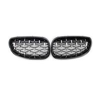 Grilles A Pair Car Racing Grill For BMW 5 Series Diamond Front Kidney Grille Meteor Style Grill Chrome Front Grille(Black Silver)
