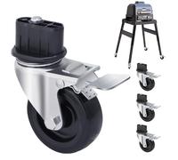 GRILLHOME 3 Inch Caster Wheels for Ninja XSKUNSTAND Outdoor Stand, Griddle Accessories with Brake, 360 Degree Silky Swivel, 4 Pack Heavy Duty Wheel Kit with Safety Lock