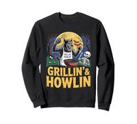 Grillin' and Howlin' Halloween BBQ Party Werewolf Sweatshirt