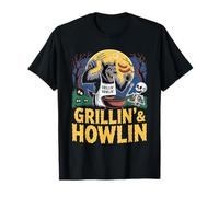 Grillin' and Howlin' Halloween BBQ Party Werewolf T-Shirt