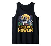 Grillin' and Howlin' Halloween BBQ Party Werewolf Tank Top