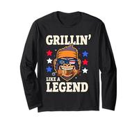 Grillin' Like a Legend BBQ Gorilla 4th of July Kebab Long Sleeve T-Shirt