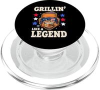 Grillin' Like a Legend BBQ Gorilla 4th of July Kebab PopSockets PopGrip for MagSafe