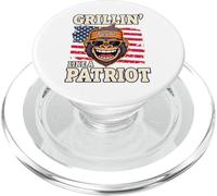 Grillin' Like a Patriot Funny BBQ Gorilla American Flag PopSockets PopGrip for MagSafe