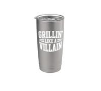 Grillin' Like a Villain - Funny BBQ Stainless Steel Insulated Tumbler