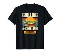 Grilling And Chilling Since 2000 Hamburger Theme Birthday T-Shirt