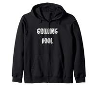 Grilling Fool Funny BBQ Cook Out Zip Hoodie