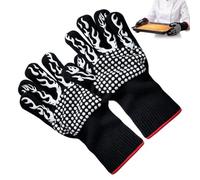 Grilling Gloves Anti-slip Heat Resistant Safe Hot Greasy Food Grip | Oven Mitts for Oven Pot Griddle Outdoor Fire Pit Meal Prep Kitchen Camping Baking