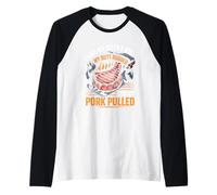 Grilling I Like My Racks Big Butt Rubbed Pork Pulled Rub Raglan Baseball Tee
