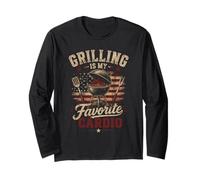 Grilling is My Favorite Cardio - Vintage BBQ Men Long Sleeve T-Shirt