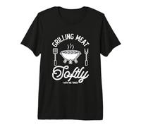 Grilling Meat Softly with His Tongs Funny Quote Barbecue Premium T-Shirt