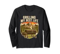 Grilling My Best Life Funny BBQ Smoker Nature Long Sleeve T-Shirt