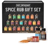 Chef Enthusiast BBQ Spice Rub Gift Set For Father's Day - 24 Unique Individual Gourmet Seasoning and Rub Sampler - For Birthday, Anniversary, Gifts for Men, Dads, and Grill Lovers
