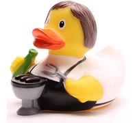 Grillmeister Rubber Duck I Squeaky Duck I Length 10 cm I Includes Rubber Duck Keyring in Set