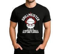 Grillmeister Ruler of Embers and Flames BBQ Grill Fire Funny Gift Idea Men's T-Shirt, black, S