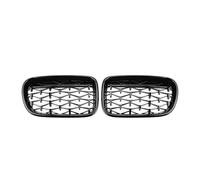 Grills Grill Front For BMW For X3 F25 2010 2011 2012 2013 All Black Single Line Style Front Bumper Grilles Silver Diamonds Racing Double Slat Grills
