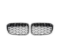 Grills Grill Front For BMW For X3 F25 2010 2011 2012 2013 All Black Single Line Style Front Bumper Grilles Silver Diamonds Racing Double Slat Grills