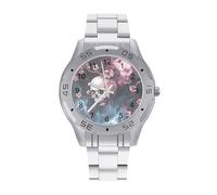 Grim Blossoming Men's Business Watch with Stainless Strap Fashion Easy Reader Wristwatch Gifts for Men