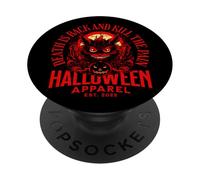 Grim Cat Pumpkin Sin Halloween Design PopSockets Adhesive PopGrip
