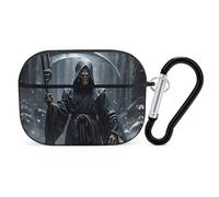 Grim Reaper AirPods Pro Case Cover with Keychain Ring PC Hard Shell Protective Case for AirPods Pro 2nd for Women Men Generation Easy Open Full Drop Protection Cover Black-Style