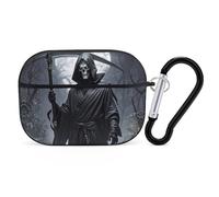 Grim Reaper AirPods Pro Case Cover with Keychain Ring PC Hard Shell Protective Case for AirPods Pro 2nd for Women Men Generation Easy Open Full Drop Protection Cover Black-Style