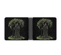 Grim Reaper and Tree Life and Death Printed Bifold Wallet with Hidden Compartments Pocket Money and Credit Card Holder for Men Women