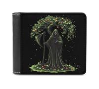 Grim Reaper and Tree Life and Death Printed Bifold Wallet with Hidden Compartments Pocket Money and Credit Card Holder for Men Women