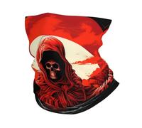 Grim Reaper Angel Skull Demon Skeleton Red Unisex Snoods Windproof Bandana Stretchy Snood For Motorcycle Running Walking Sport