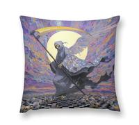 Grim Reaper Black And White Checkered Pillow Cases Soft Plush Throw Pillow Cover Decorative Pillowcases for Sofa Bed Living Room