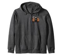 Grim Reaper Black Cat Sitting On Lap Death Can Wait Funny Zip Hoodie